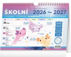 Kalendář stolní Školní plánovací s háčkem 2027, 30 x 21 cm / PGS-36931