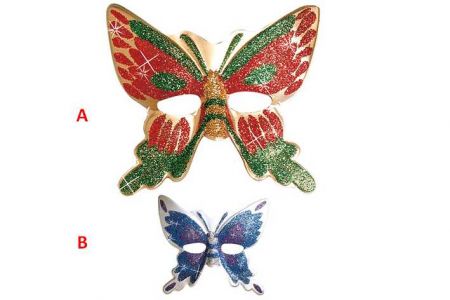 Plastová barevná škraboška motýl,glitrová