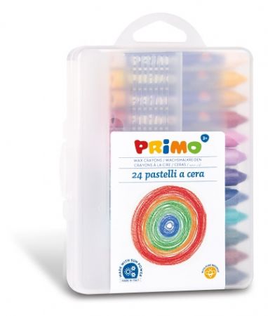 Voskové pastelky PRIMO, O10 x 84mm, 24ks, PP box