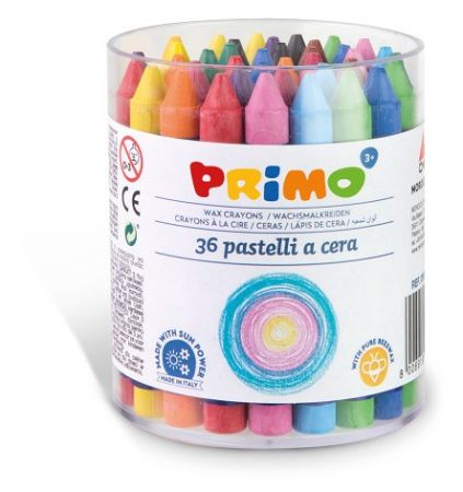 Voskové pastelky PRIMO, 10,5 x 84mm, 36ks, mix barev