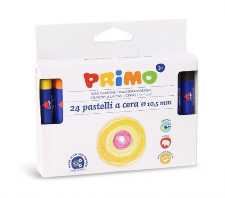 Voskové pastelky PRIMO MAXI, 10,5 x 98mm, 24ks, blistr