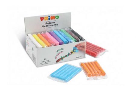 Plastelína PRIMO, 11 x 50 g. mix barev, kartonový box
