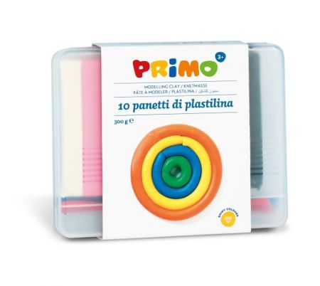Plastelína PRIMO, 10 barev x 30g, PP etue + pomůcky