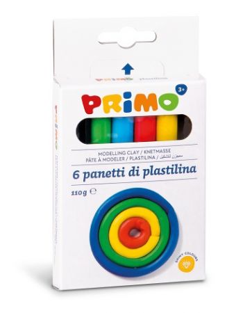 Plastelína PRIMO, 6 x 18g, mix barev