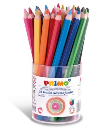 Pastelky barevné PRIMO JUMBO, tuha 5,5mm, 36ks, PP etue