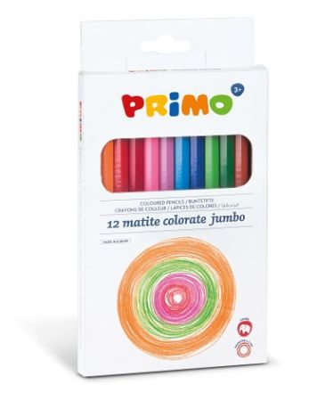 Pastelky barevné PRIMO JUMBO, tuha 5,5mm, 12ks, blistr