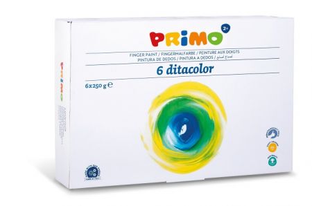 Prstové barvy PRIMO, 6 x 250g