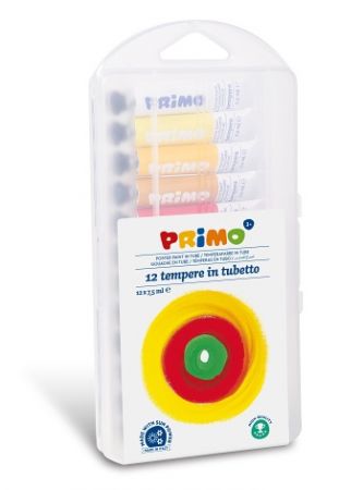 Temperové barvy PRIMO, 12 x 7,5ml, blistr