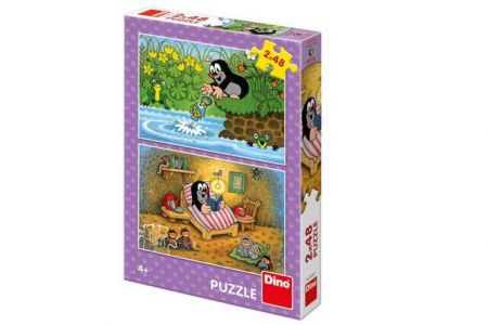 DINO - Puzzle 2x48 dílků Krtek a Perla, 26x18cm