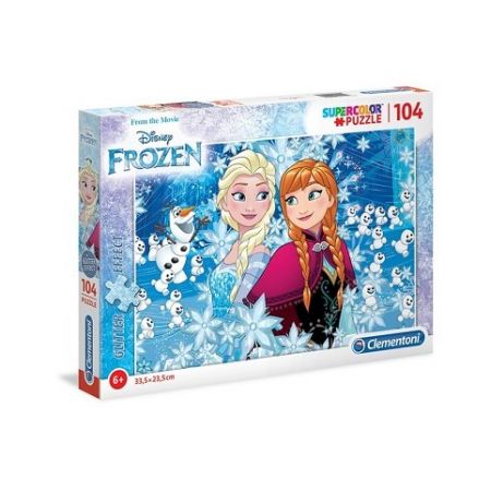 Puzzle Supercolor Glitter 104 dílků Frozen