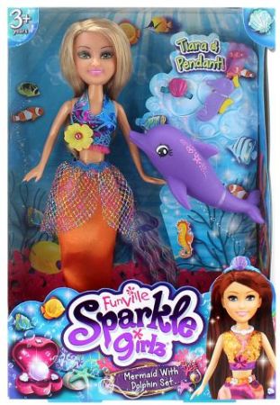 Mořská víla Sparkle Girlz s delfínem