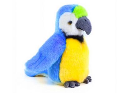 Plyšový papoušek modrý 18cm