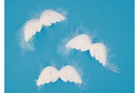 Andělská křídla s peřím na klipu 8cm - 3 kusy