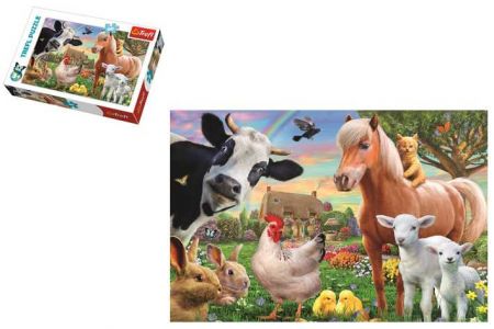 TREFL Puzzle Veselá Farma Zvířátka 33x22cm 60 dílků