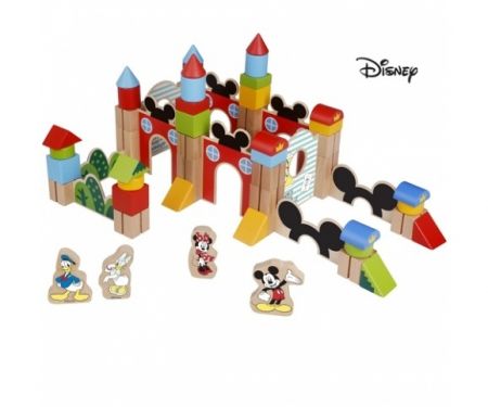 Derrson Disney Velké dřevěné kostky 60 ks Mickeyho hrad
