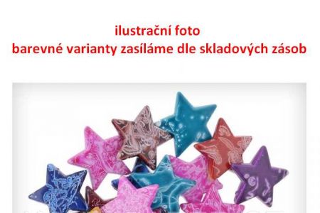 Korálky hvězdy 2,5c. 50g různobarevné s ornamenty