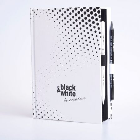 Black and white - A5 - kreativní notes - pearl / BE001-4 / Baloušek tisk