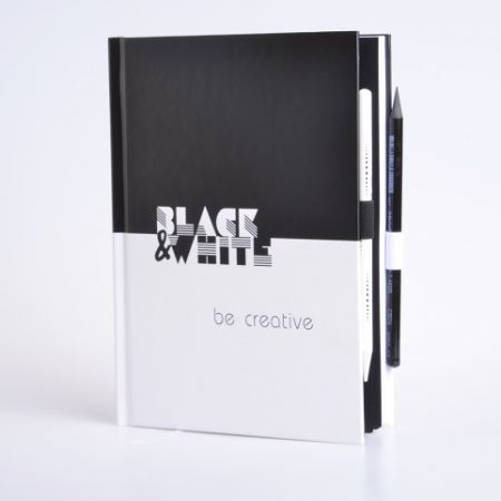 Black and white - A5 - kreativní notes - simple / BE001-3 / Baloušek tisk