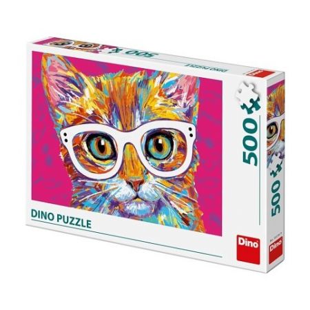 Puzzle 500 dílků Kočka s brýlemi