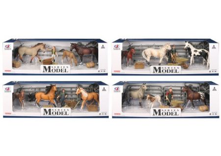 Sada Model Svět zvířat 2 koně, hříbě a figurka