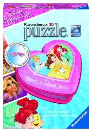 Puzzle 3D Srdce Disney princezny 54 dílků
