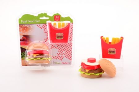 Fast food sada hamburger + hranolky