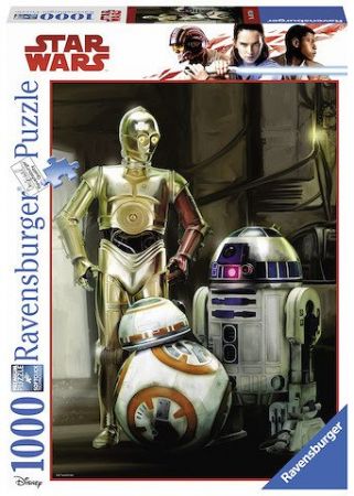 Puzzle 2D Disney Star Wars: C-3PO, R2-D2 &amp; BB-8 1000 dílků