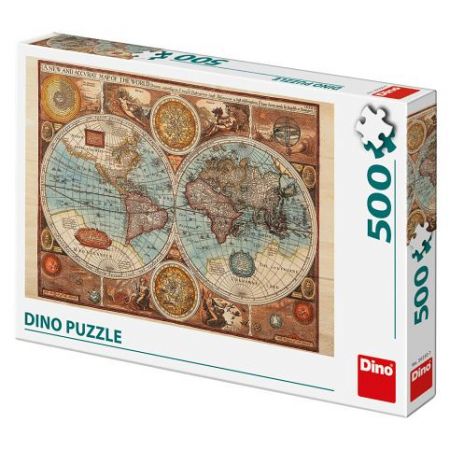 Puzzle 500 dílků Mapa světa z r.1626