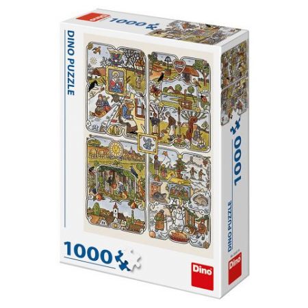 Puzzle 1000 dílků: Josef Lada Roční období
