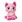 Plyšová Kočička růžová melírovaná 18 cm
