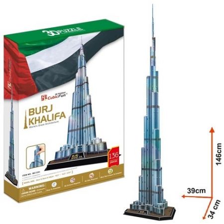 Puzzle 3D Burj Khalifa - 136 dílků