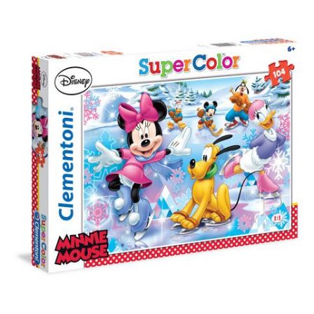 Puzzle Supercolor 104 dílků Minnie Sport