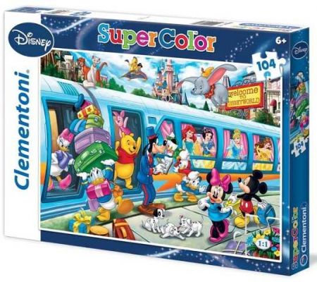 Puzzle Supercolor 104 dílků Disney vlak