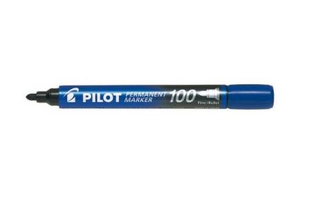 Pilot 100,popisovač kulatý permanent hrot modrý