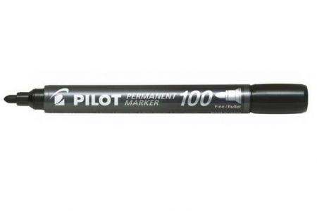 Pilot 100,popisovač permanent kulatý hrot černý