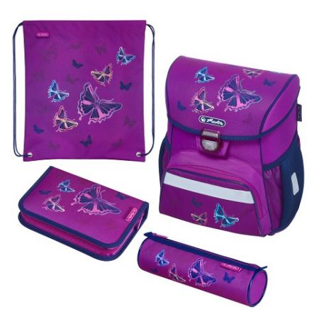 Školní taška Loop Třpytivý motýl-vybavená - aktovta / batoh školní (Herlitz)