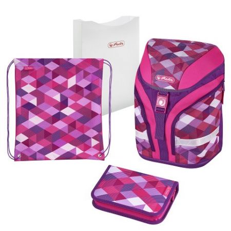 Školní batoh motion Růžové kostky-vybavený - batoh školní (Herlitz)