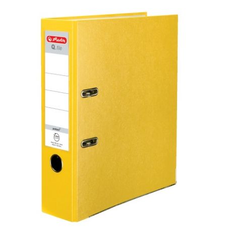 Pořadač PP A4/8cm pákový, žlutý, Q.file (Herlitz)