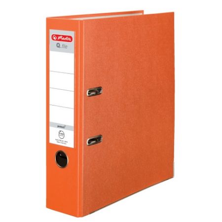 Pořadač PP A4/8cm pákový, oranžový, Q.file (Herlitz)