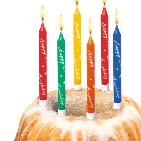 Narozeninové svíčky se stojánky 10ks,Happy Birthday (Herlitz)