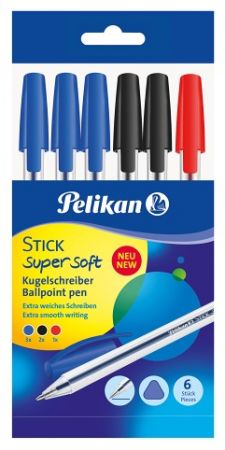 Kuličkové pero K86 supersoft 6 ks / na blistru (3x modré, 2x černé, 1x červené) (Herlitz)