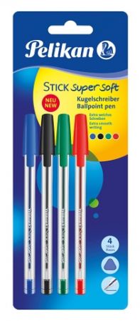 Kuličkové pero K86 supersoft 4 ks/ na blistru (modré, černé, červené, zelené) (Herlitz)