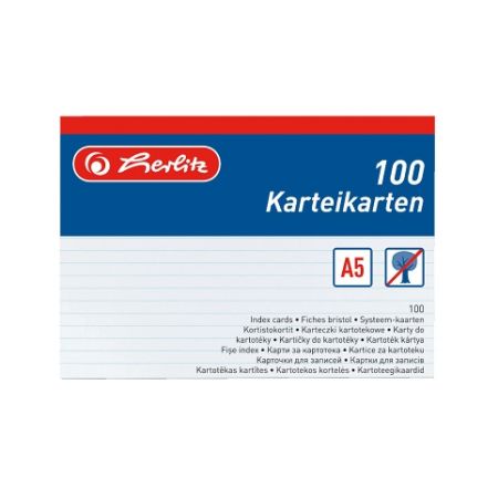 Karty do kartotéky A5/100listů, bílé (Herlitz)