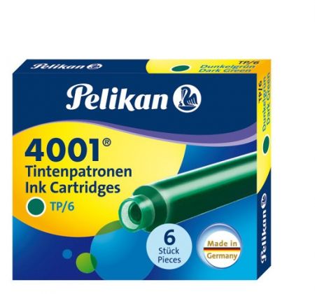 Inkoustové bombičky Pelikan 6 ks, tmavě zelené/ v krabičce (Herlitz)