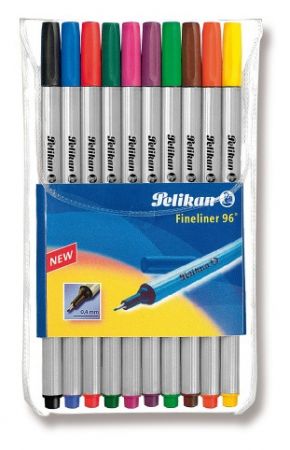 Fineliner 96 Pelikan 0,4mm, 10 barev (Herlitz)
