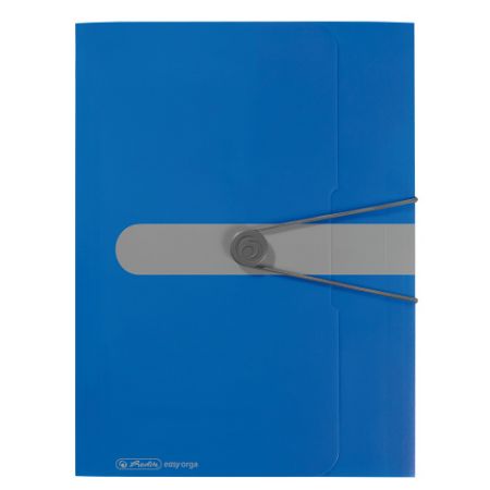 Desky s gumou A4/3chlopně, PP modré (Herlitz)