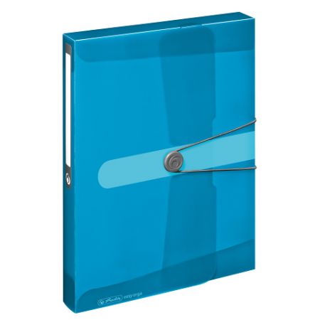 Box na spisy A4/4cm,PP transparentní modrý (Herlitz)