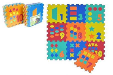 Pěnové puzzle Počítání/Tvary 30x30cm 10ks