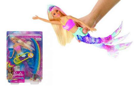 Barbie svítící mořská panna s pohyblivým ocasem běloška