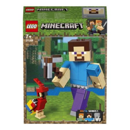 Lego Minecraft 21148 velká figurka: Steve s papouškem